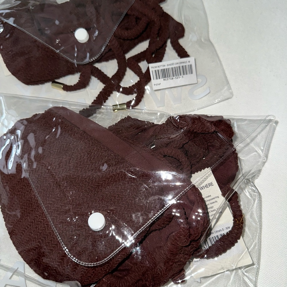 Monday Swimwear Set S/M. NWT- SICILY Top M, RIVIERA BOTTOM S- SHADED OAK CRINKLE - Picture 6 of 6